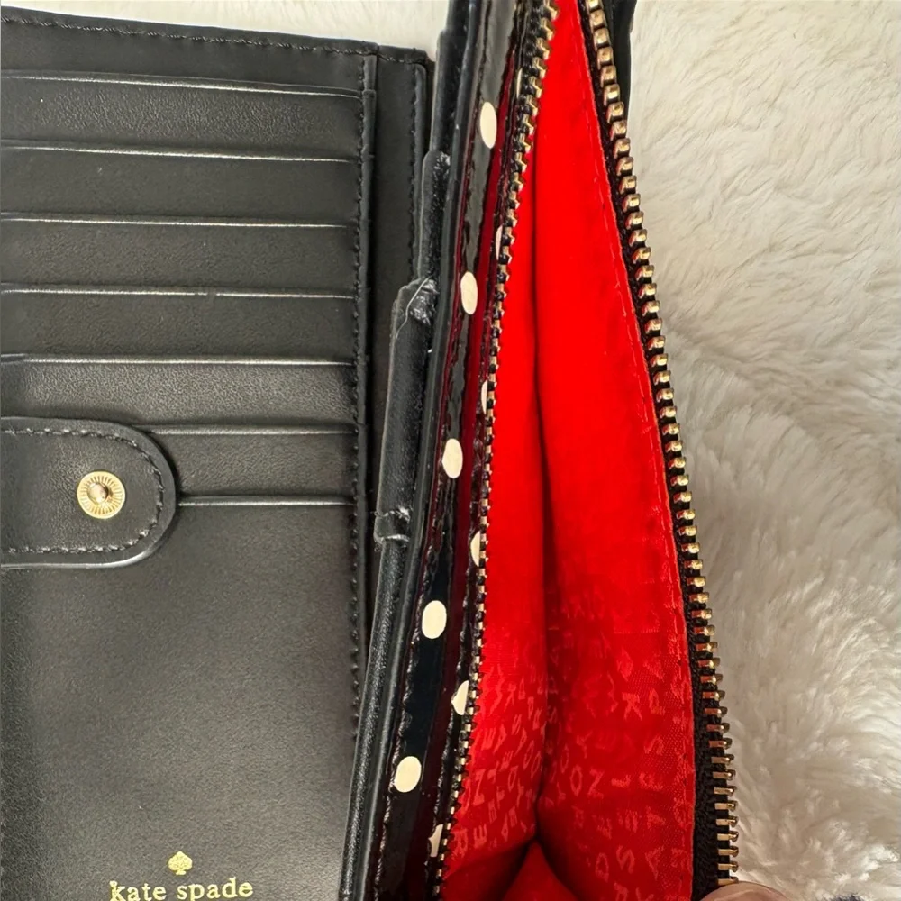 Black Polka Dot Zip Wallet by Kate Spade New York - Picture 8 of 8